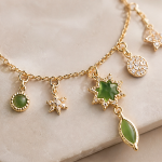 Jade Starburst Charm Bracelet with Marquise Drop - 图片 4
