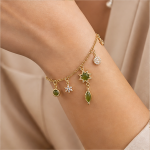 Jade Starburst Charm Bracelet with Marquise Drop - 图片 2