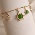Jade Six-Point Star Charm Bracelet
