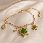 Jade Six-Point Star Charm Bracelet - 图片 3