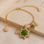Jade Six-Point Star Charm Bracelet - 图片 4