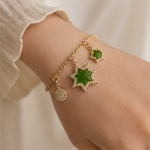 Jade Six-Point Star Charm Bracelet - 图片 2