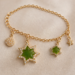 Jade Six-Point Star Charm Bracelet - 图片 7
