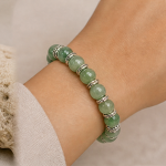 Green Aventurine Bead Bracelet with Crystal Rondelles - 图片 2
