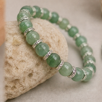 Green Aventurine Bead Bracelet with Crystal Rondelles - 图片 6
