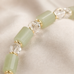 Carved Crystal Flower Bracelet with Jade and Pearls - 图片 3