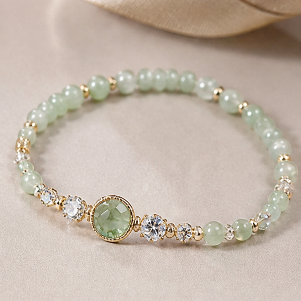 1786601441_cc6c9175-1 Jade Tube and Faceted Crystal Bead Bracelet - 图片 1