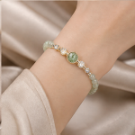 Jade Tube and Faceted Crystal Bead Bracelet - 图片 2
