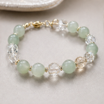 Green Aventurine and Clear Quartz Beaded Bracelet - 图片 4