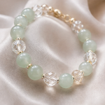 Green Aventurine and Clear Quartz Beaded Bracelet