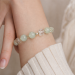 Green Aventurine and Clear Quartz Beaded Bracelet - 图片 2