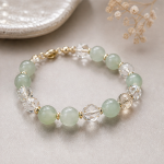 Green Aventurine and Clear Quartz Beaded Bracelet - 图片 3
