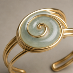 Spiral Shell Cuff Bracelet in Gold Tone - 图片 8