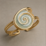 Spiral Shell Cuff Bracelet in Gold Tone - 图片 6
