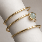 Coiled Wrap Bangle with Faceted Aquamarine Accent - 图片 3