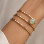Coiled Wrap Bangle with Faceted Aquamarine Accent - 图片 2
