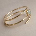 Coiled Wrap Bangle with Faceted Aquamarine Accent - 图片 4