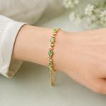 Gold-plated brass with green aventurine - 图片 4
