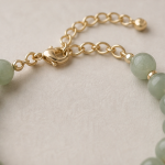 Pale Jade Bead Bracelet with Pave Curved Bar - 图片 8