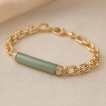 Jade Bar Bracelet on Chunky Gold-Tone Chain