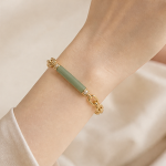 Jade Bar Bracelet on Chunky Gold-Tone Chain - 图片 2