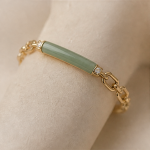 Jade Bar Bracelet on Chunky Gold-Tone Chain - 图片 3