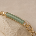 Jade Bar Bracelet on Chunky Gold-Tone Chain - 图片 4