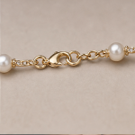 Jade Tube Bar and Pearl Bracelet in Gold Tone - 图片 7