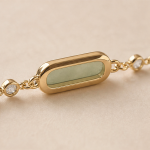 Elongated Jade Bar Bracelet with Cubic Zirconia Stations - 图片 7