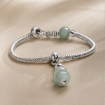 Jade Gourd Charm Bracelet in Sterling Silver - 图片 6