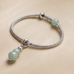 Jade Gourd Charm Bracelet in Sterling Silver - 图片 4