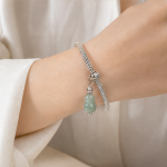 Jade Gourd Charm Bracelet in Sterling Silver - 图片 2
