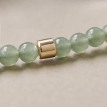 Green Aventurine Beaded Stretch Bracelet with Gold Accent - 图片 6