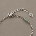 Green Jade Tube Station Bracelet in Sterling Silver - 图片 6