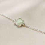 Green Jade Clover Chain Bracelet in Sterling Silver - 图片 5