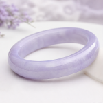 Lavender Jade Bangle with Smooth Rounded Profile - 图片 3