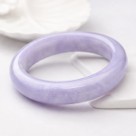 Lavender Jade Bangle with Smooth Rounded Profile - 图片 6