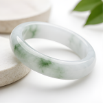 Natural Jadeite Bangle with Green Floating Flowers - 图片 6