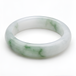 Natural Jadeite Bangle with Green Floating Flowers - 图片 5