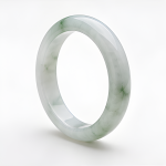 Natural Jadeite Bangle with Green Floating Flowers - 图片 4