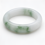 Natural Jadeite Bangle with Green Floating Flowers - 图片 3