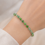 Green Jade and Crystal Line Bracelet in Sterling Silver - 图片 2