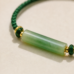 Jade Bar Braided Cord Bracelet with Gold Accents - 图片 4