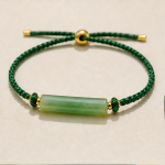 Jade Bar Braided Cord Bracelet with Gold Accents - 图片 3