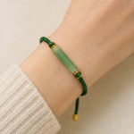 Jade Bar Braided Cord Bracelet with Gold Accents - 图片 5
