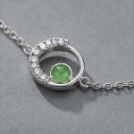 Crescent Halo Green Jade Bracelet in Sterling Silver - 图片 6