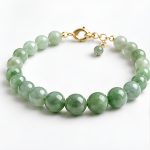 Green Aventurine Beaded Stretch Bracelet with Pave Rondelle - 图片 5