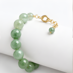 Green Aventurine Beaded Stretch Bracelet with Pave Rondelle - 图片 4