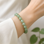 Natural Jade Bead Bracelet with Gold-Plated Clasp - 图片 2