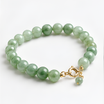 Green Aventurine Beaded Stretch Bracelet with Pave Rondelle - 图片 3